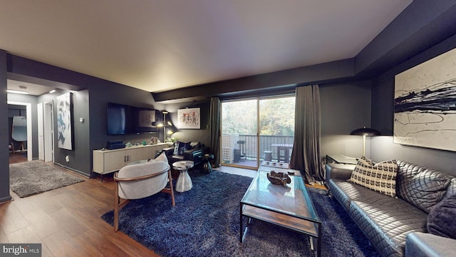 living room featuring hardwood / wood-style floors