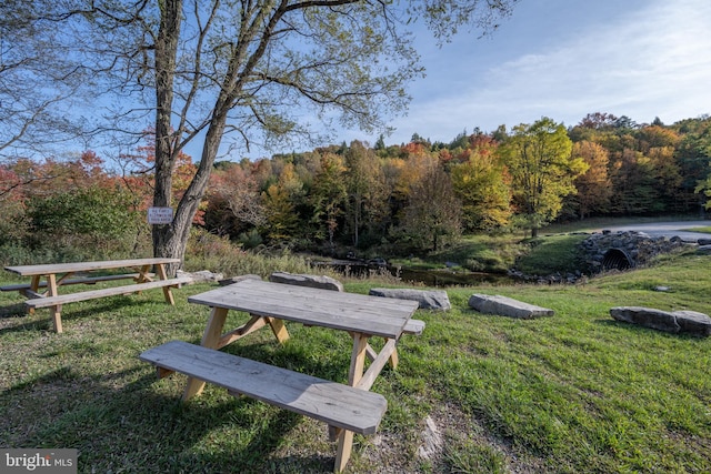 view of community featuring a yard