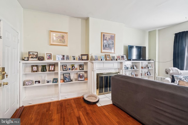 living room featuring hardwood / wood-style flooring