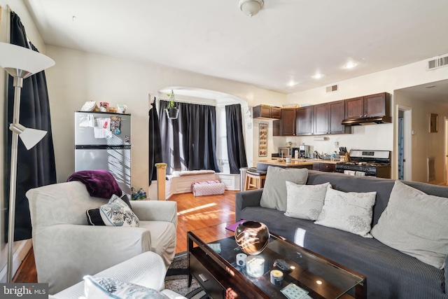 living room featuring hardwood / wood-style flooring