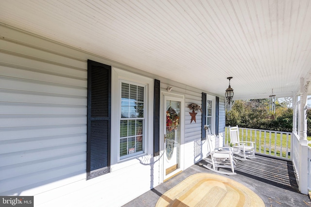 exterior space featuring covered porch