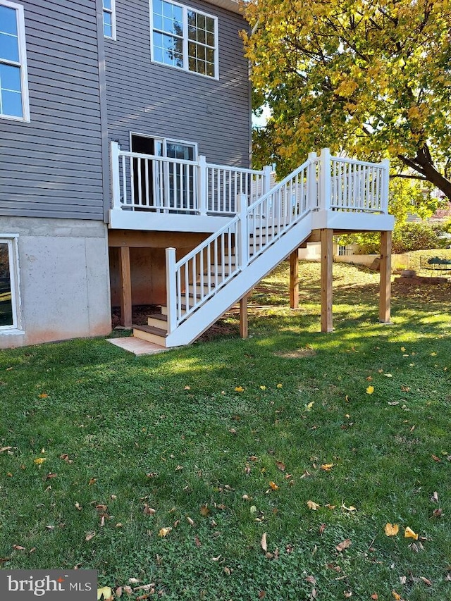 view of yard featuring a deck