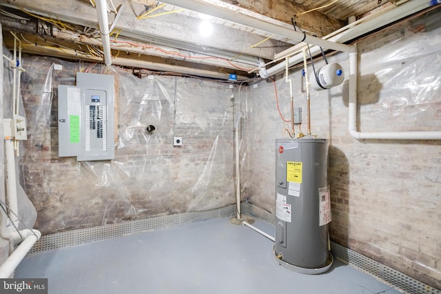 utilities with electric water heater and electric panel