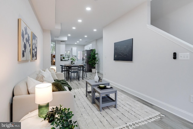 living room featuring light hardwood / wood-style flooring