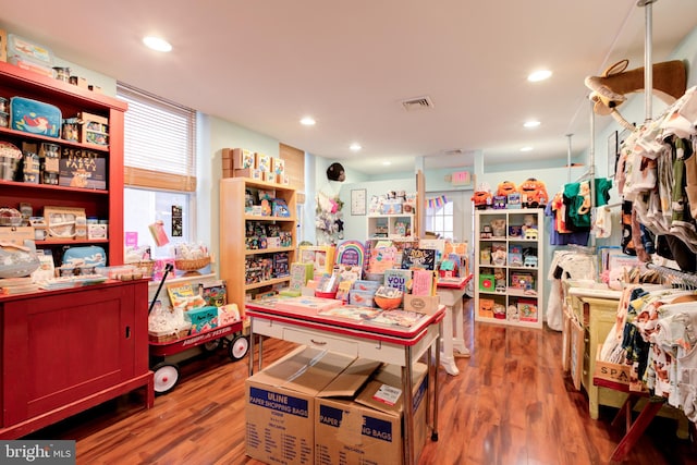 misc room with hardwood / wood-style floors and plenty of natural light