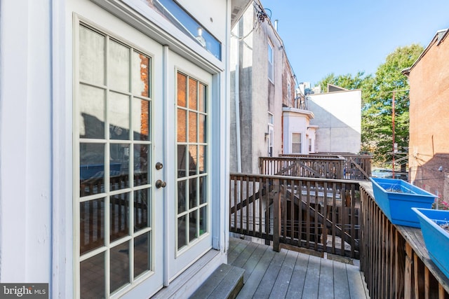 wooden balcony featuring a wooden deck