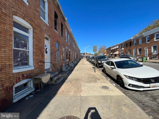 view of street with street lighting and sidewalks
