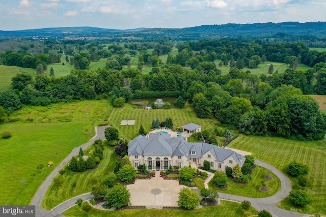 aerial view featuring a rural view