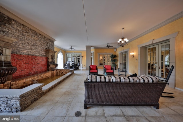 view of patio featuring french doors and an outdoor hangout area