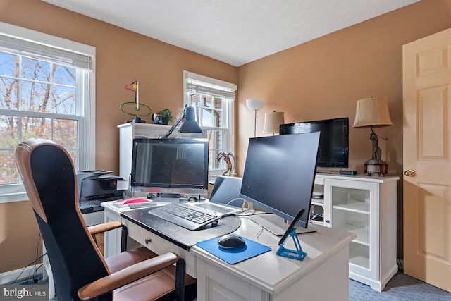 view of carpeted office