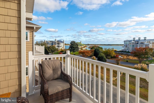 balcony with a water view