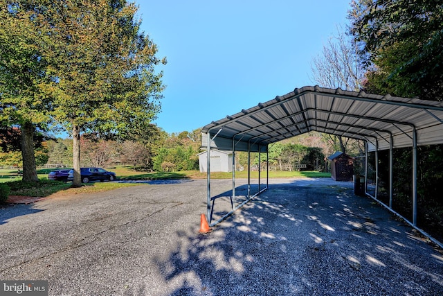 view of car parking with a carport