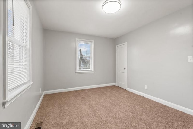 carpeted spare room with a wealth of natural light