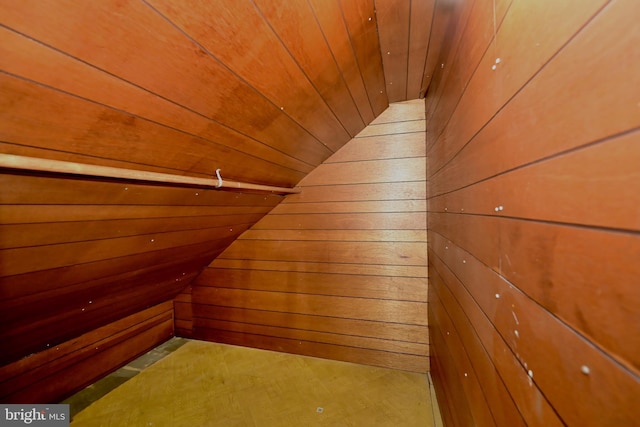 spacious closet with vaulted ceiling