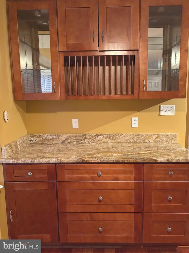 kitchen with light stone counters