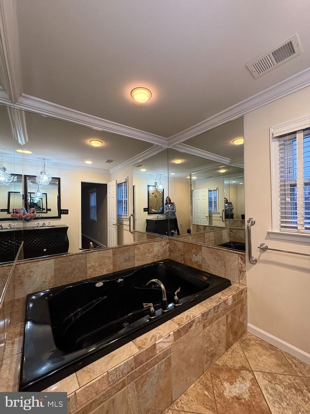 kitchen with ornamental molding