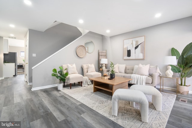 living room featuring hardwood / wood-style floors