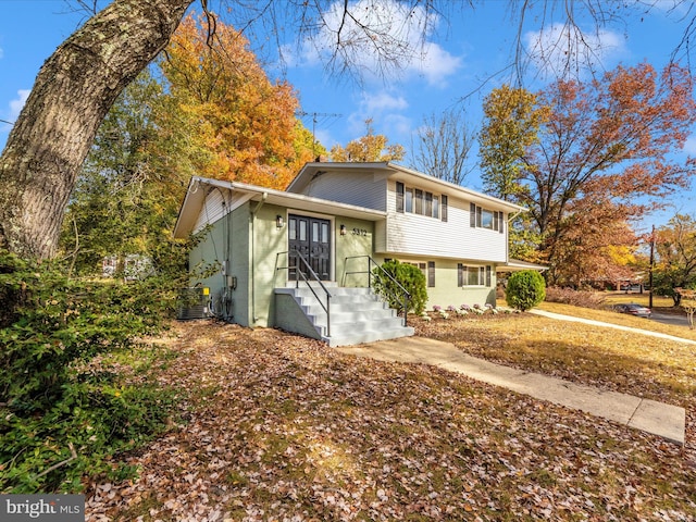 view of split level home