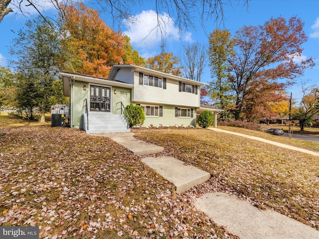 view of split level home