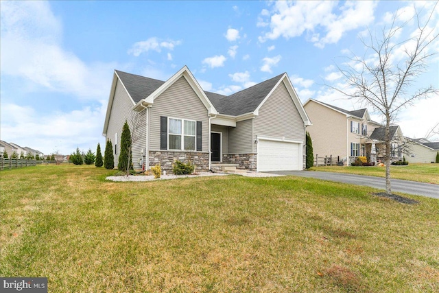 view of front of home with a front lawn