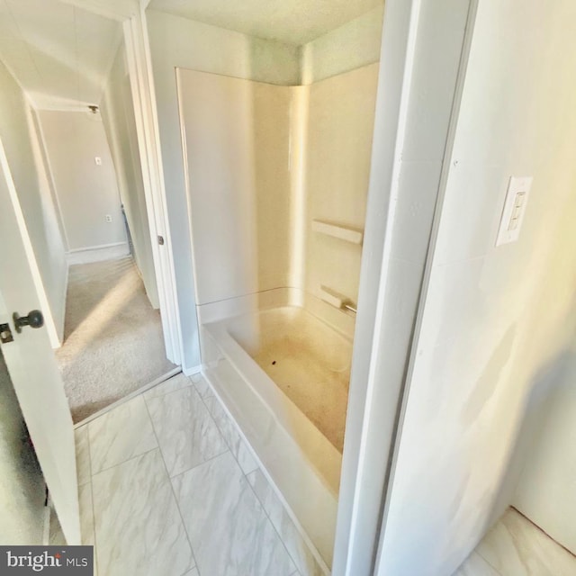 40 W Ridge St, Summit Hill, PA 18250 - bathroom with a shower, marble finish floor, and a bathtub