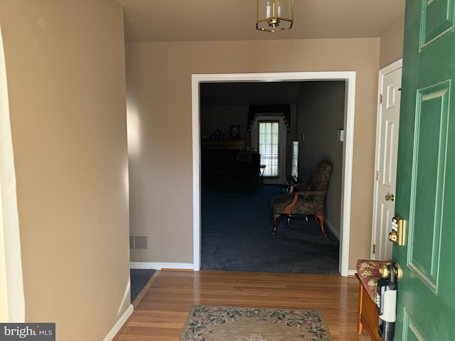 entryway featuring hardwood / wood-style flooring