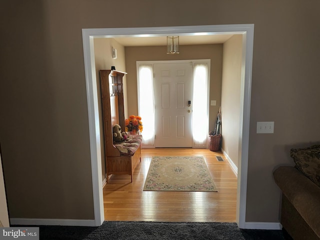 foyer with hardwood / wood-style floors