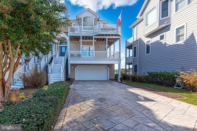 coastal home with a garage