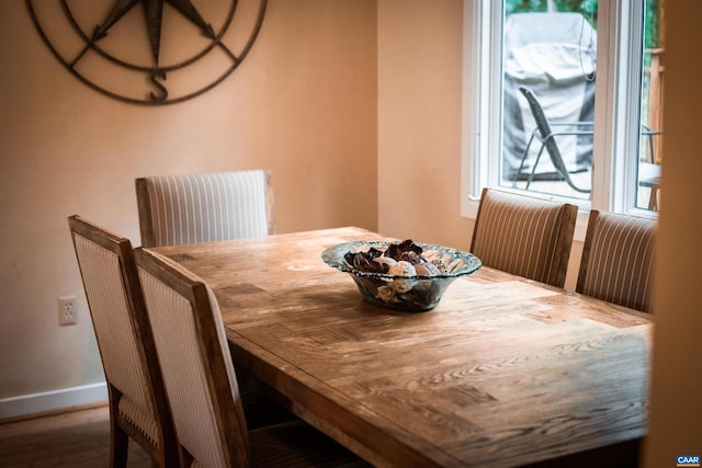 dining area featuring hardwood / wood-style floors