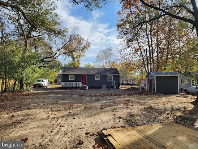 exterior space with a storage unit