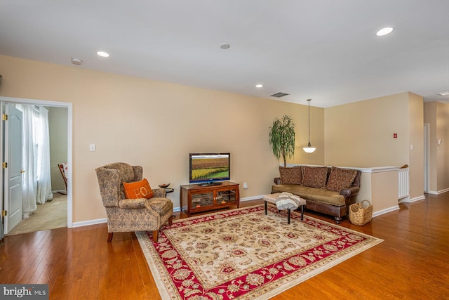 living room featuring hardwood / wood-style floors