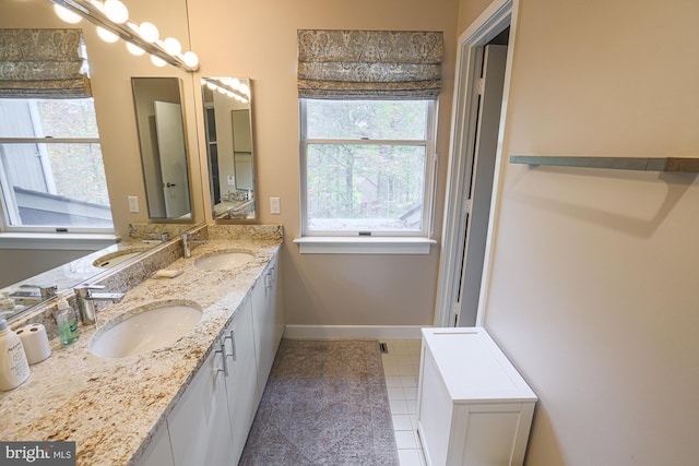 bathroom featuring tile patterned floors and vanity