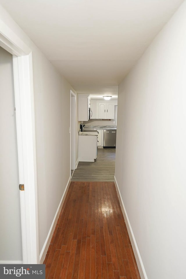 hall featuring dark hardwood / wood-style flooring