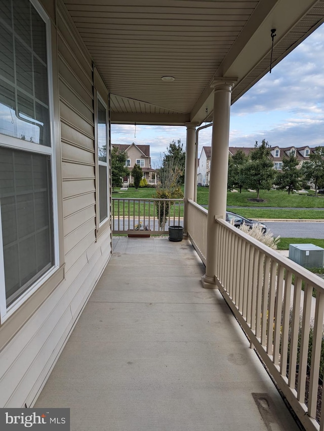 view of patio featuring a porch