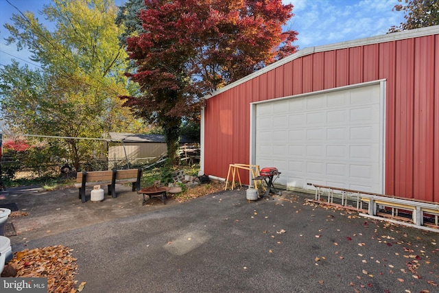 view of garage