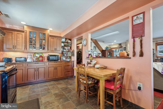 kitchen featuring black appliances