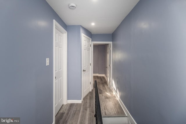 hall featuring dark hardwood / wood-style floors