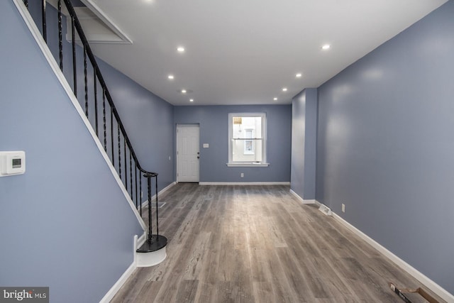 entryway featuring hardwood / wood-style flooring