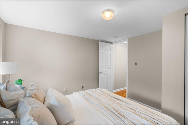 bedroom featuring light hardwood / wood-style flooring