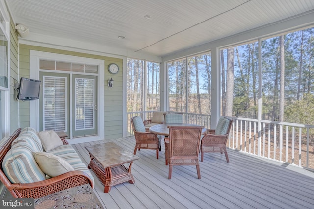 view of sunroom