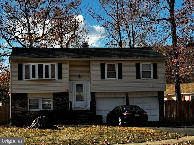 split foyer home with a garage