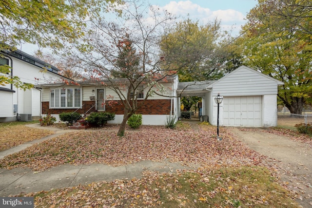 view of front facade with a garage