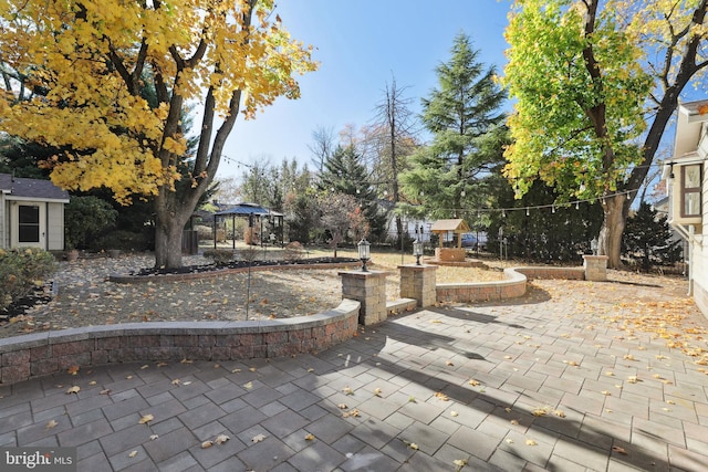 view of patio with a gazebo