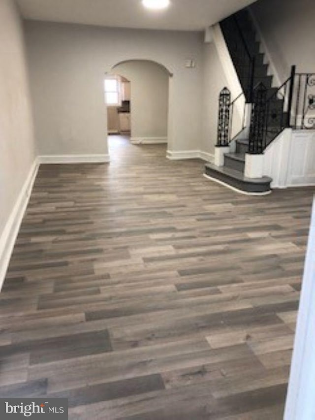 interior space featuring dark wood-type flooring