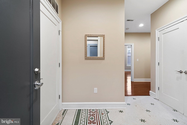 entrance foyer with wood-type flooring