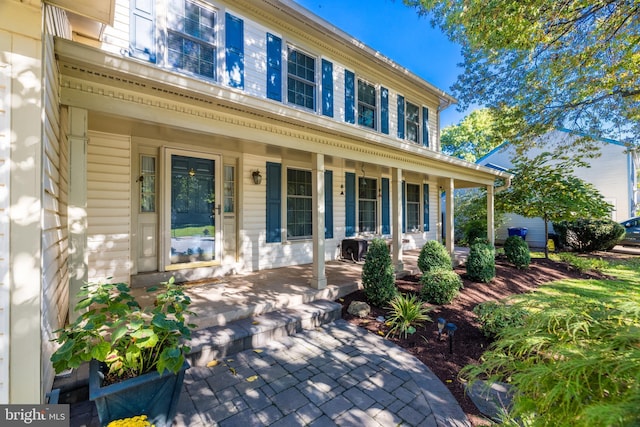 exterior space with covered porch