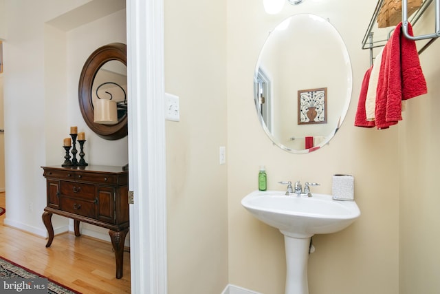 bathroom featuring hardwood / wood-style floors