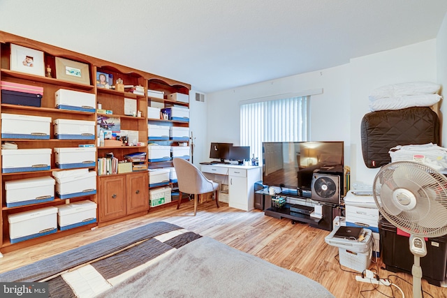 office featuring light hardwood / wood-style flooring