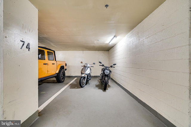 workout room with concrete floors