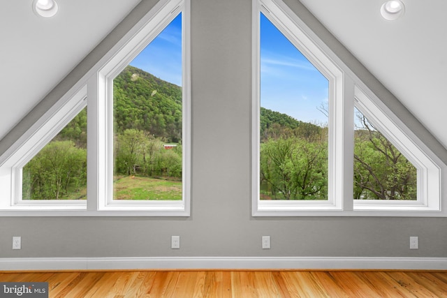 additional living space featuring wood finished floors, baseboards, and recessed lighting